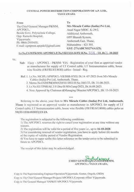 APCPDCL Approval