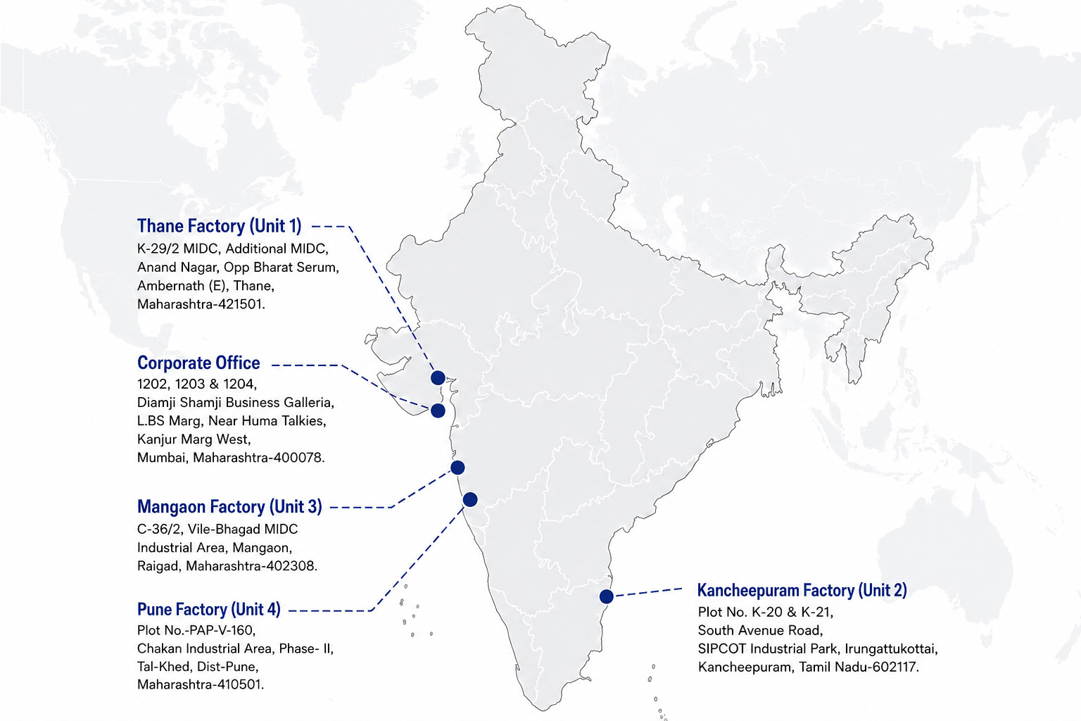Miraclecables India Factory Locations